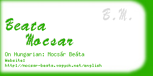 beata mocsar business card