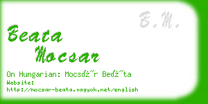 beata mocsar business card